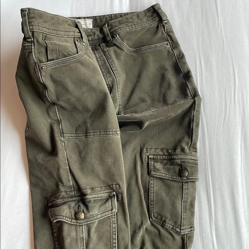Free People Olive Green Cargo Pants - Picture 2 of 6